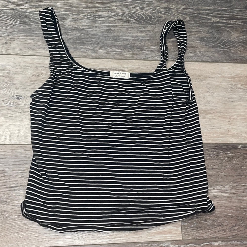 Striped Tank top black and white
